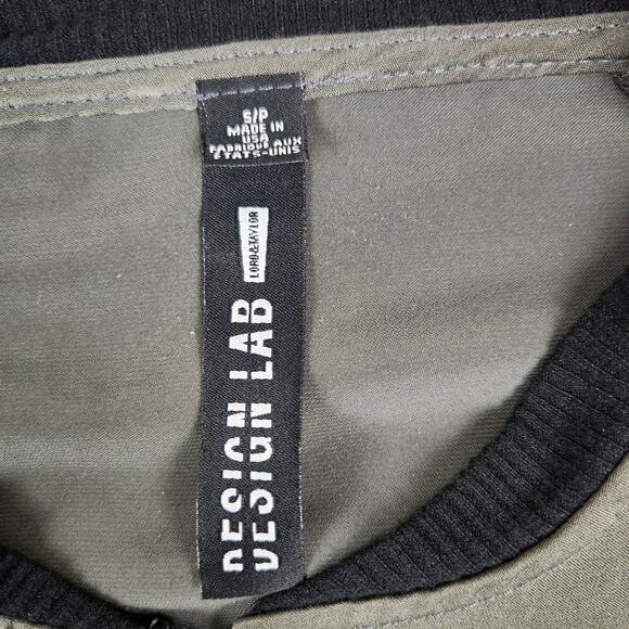 Design Lab Jacket Women Sz Small Olive Green Bomber Silky Feel Ribbed Cuff/Waist - Picture 7 of 12